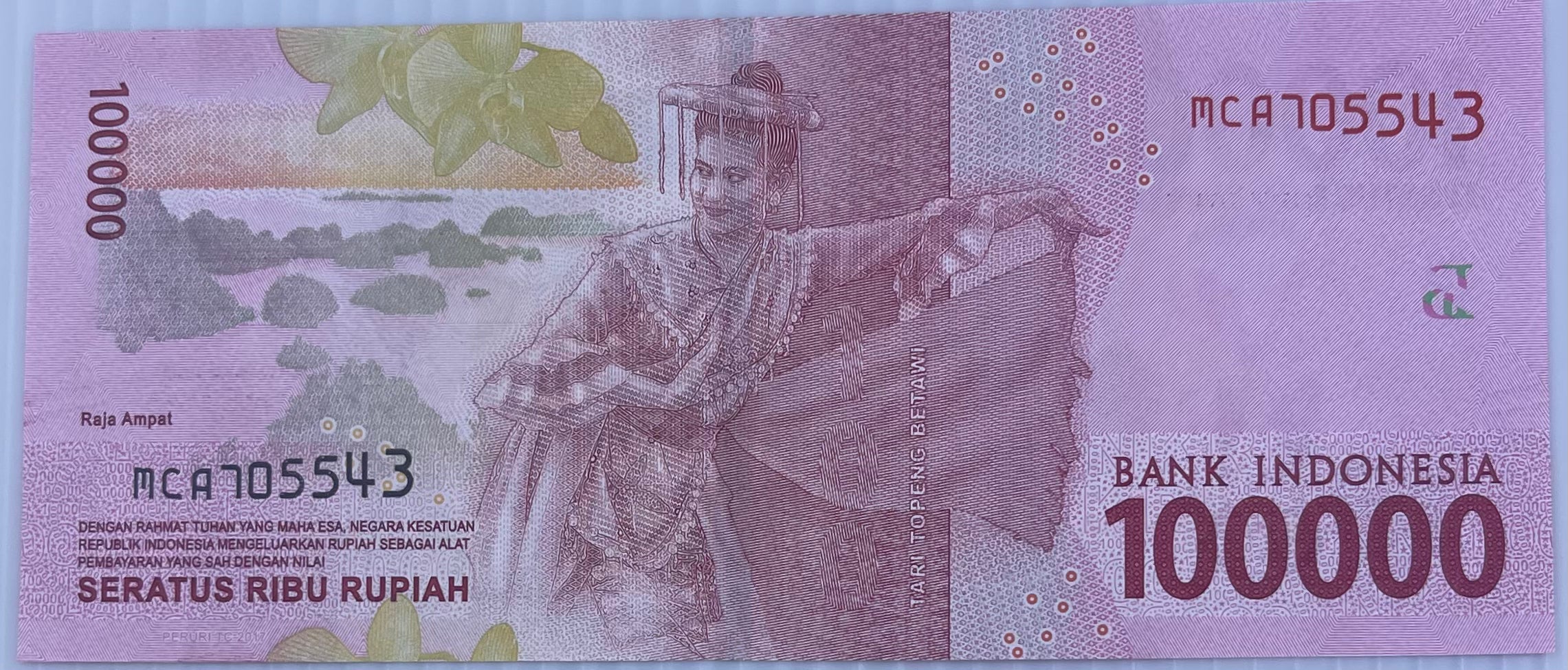 Indonesia 2016 100000 RUPIAH P-160a UNC World Banknote